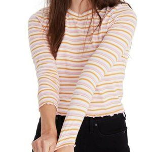 Madewell Ruffle Edge Tee in Clyde Stripe